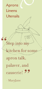 Aprons, Shelving, Utensils