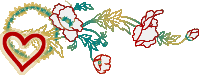 heart in wreath with flourish of flowers