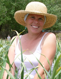 Libbie Zenger in fields of iris