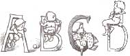 ABCD, children on letters