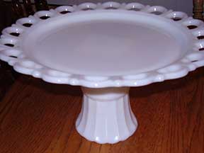 Milk glass pedestal