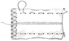 Weaving ribbon through holes