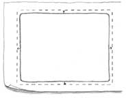 muslin, cut ½″ larger than pillow to allow for seam