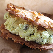 coconut macaroons with pistachio frozen custard