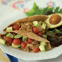 Tuna-Avocado Pitas on a plate
